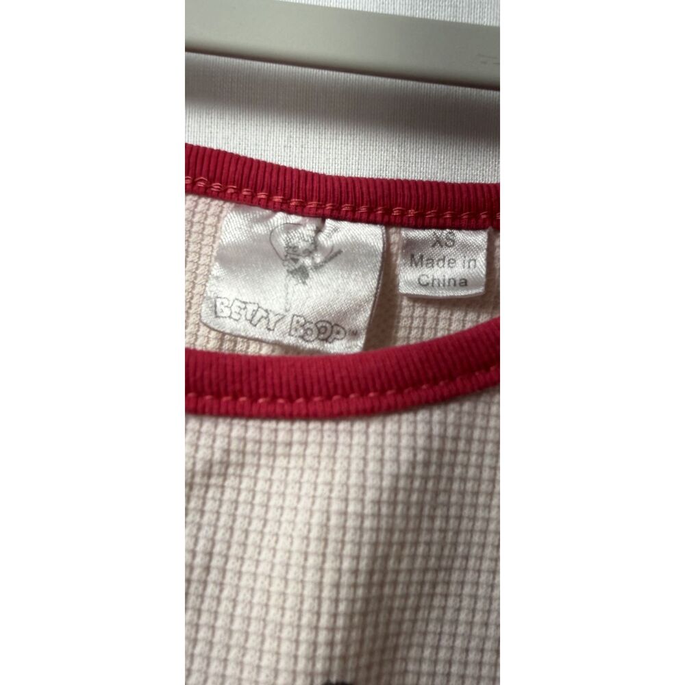 Vintage Y2K Betty Boop Women's XS Angel Waffle Knit Cami Tank Top Red White